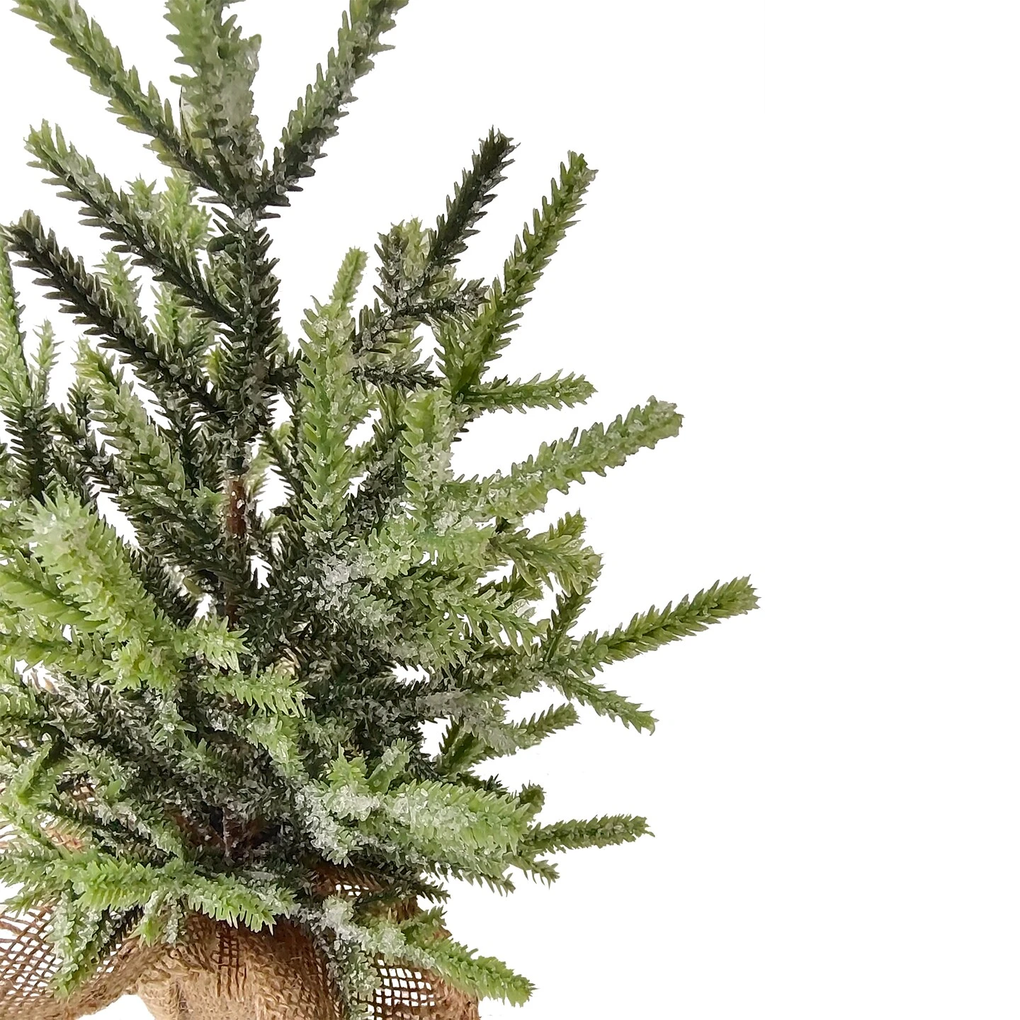 Northlight Frosted Pine Tree With Natural Jute Base Christmas Decoration - 13.25" Green 4 Northlight Frosted Pine Tree With Natural Jute Base Christmas Decoration - 13.25" Green - Image 3