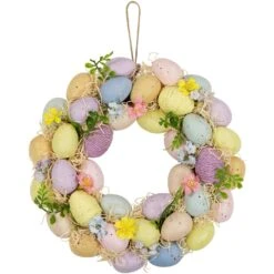 Northlight Floral And Easter Egg Spring Wreath - 12.5" - Multicolor