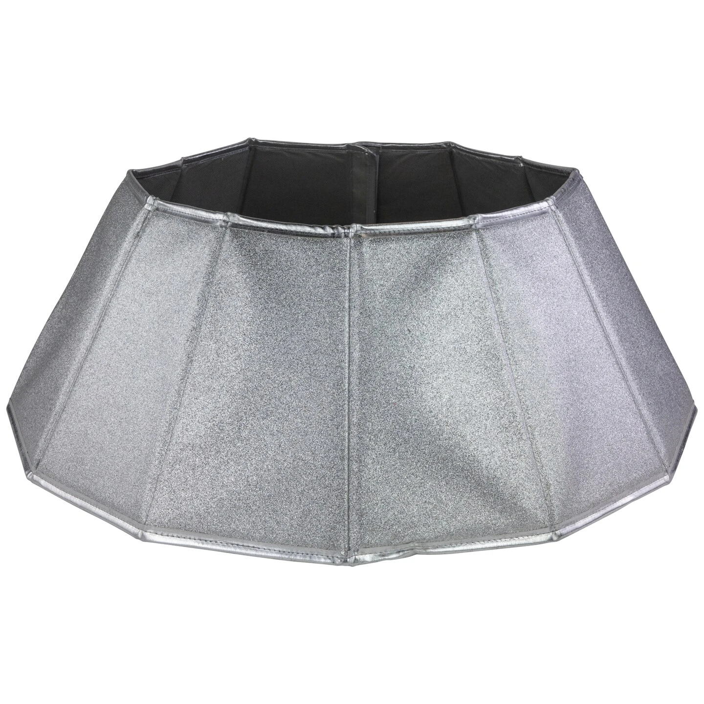 Northlight 27" Shiny Silver Fabric Hexagonal Christmas Tree Collar 3 Northlight 27" Shiny Silver Fabric Hexagonal Christmas Tree Collar
