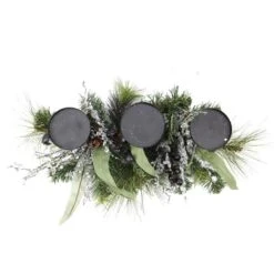 Northlight 22" Green And Silver Mixed Pine With Blueberries Christmas Candle Holder Centerpiece 8 Northlight 22" Green And Silver Mixed Pine With Blueberries Christmas Candle Holder Centerpiece -Northlight 4612099658480204768