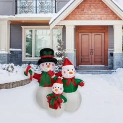 Northlight Inflatable Lighted Snowman Family Christmas Yard Art Decoration - 4' White 13 Northlight Inflatable Lighted Snowman Family Christmas Yard Art Decoration - 4' White -Northlight 4612099658600925840