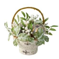 Northlight Gourds And Berries With Foliage In Fall Harvest Artificial Birch Basket - 13" Green 13 Northlight Gourds And Berries With Foliage In Fall Harvest Artificial Birch Basket - 13" Green -Northlight 4612099659365202912 2