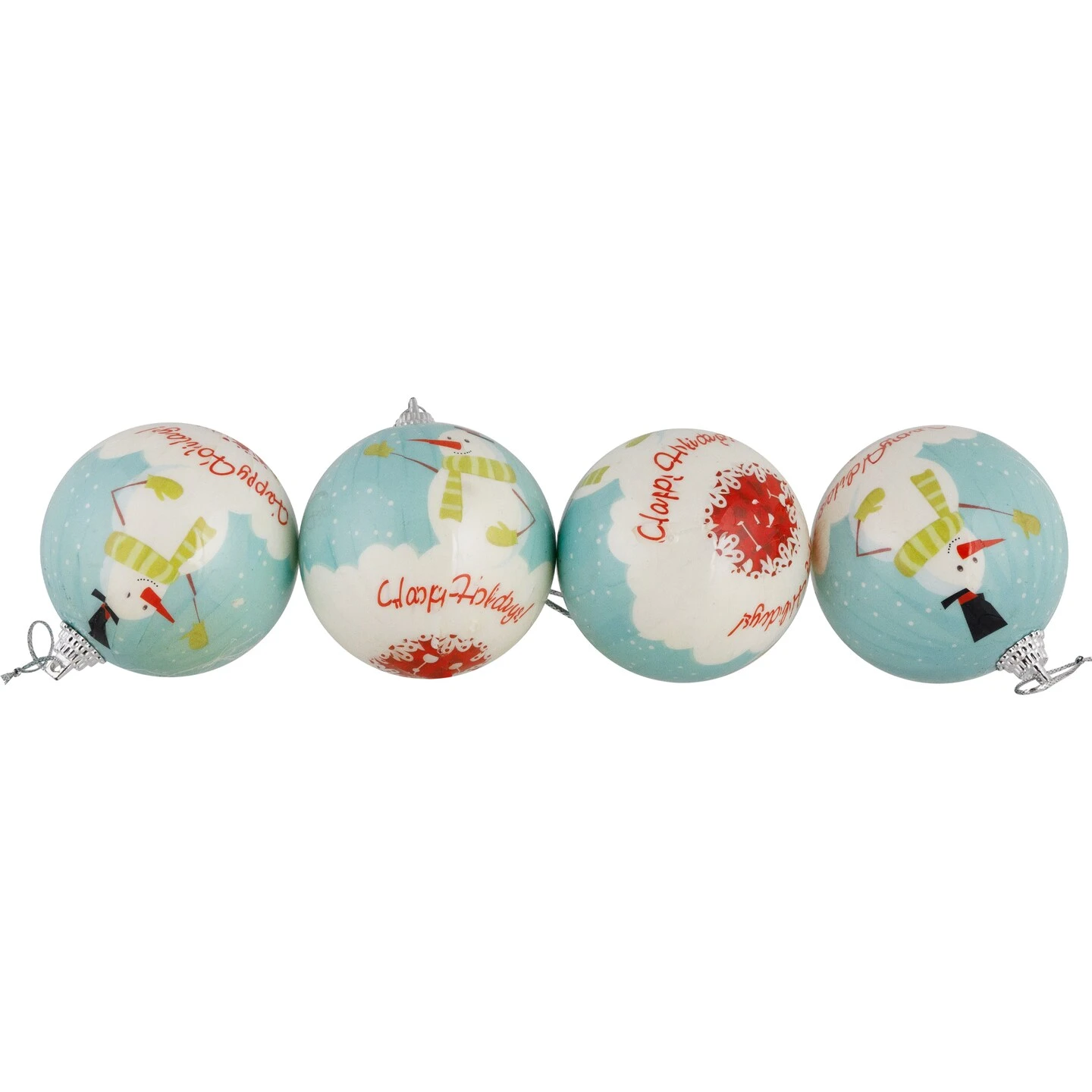 Northlight Snowmen Decoupage Christmas Ball Ornaments - 2.25" (60mm) - 14ct Blue 8 Northlight Snowmen Decoupage Christmas Ball Ornaments - 2.25" (60mm) - 14ct Blue - Image 6