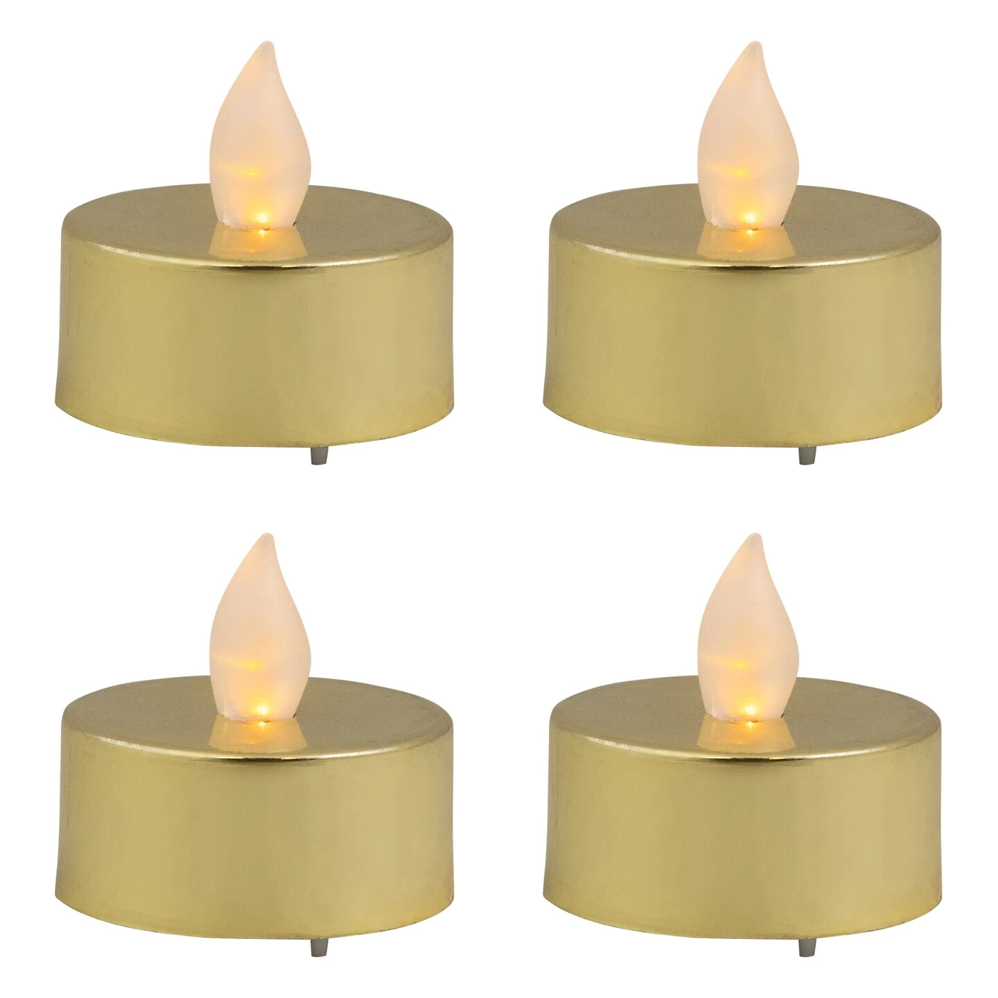 Northlight LED Lighted Flameless Flickering Tea Light Candles - Metallic Gold - Set Of 4 5 Northlight LED Lighted Flameless Flickering Tea Light Candles - Metallic Gold - Set Of 4 - Image 3