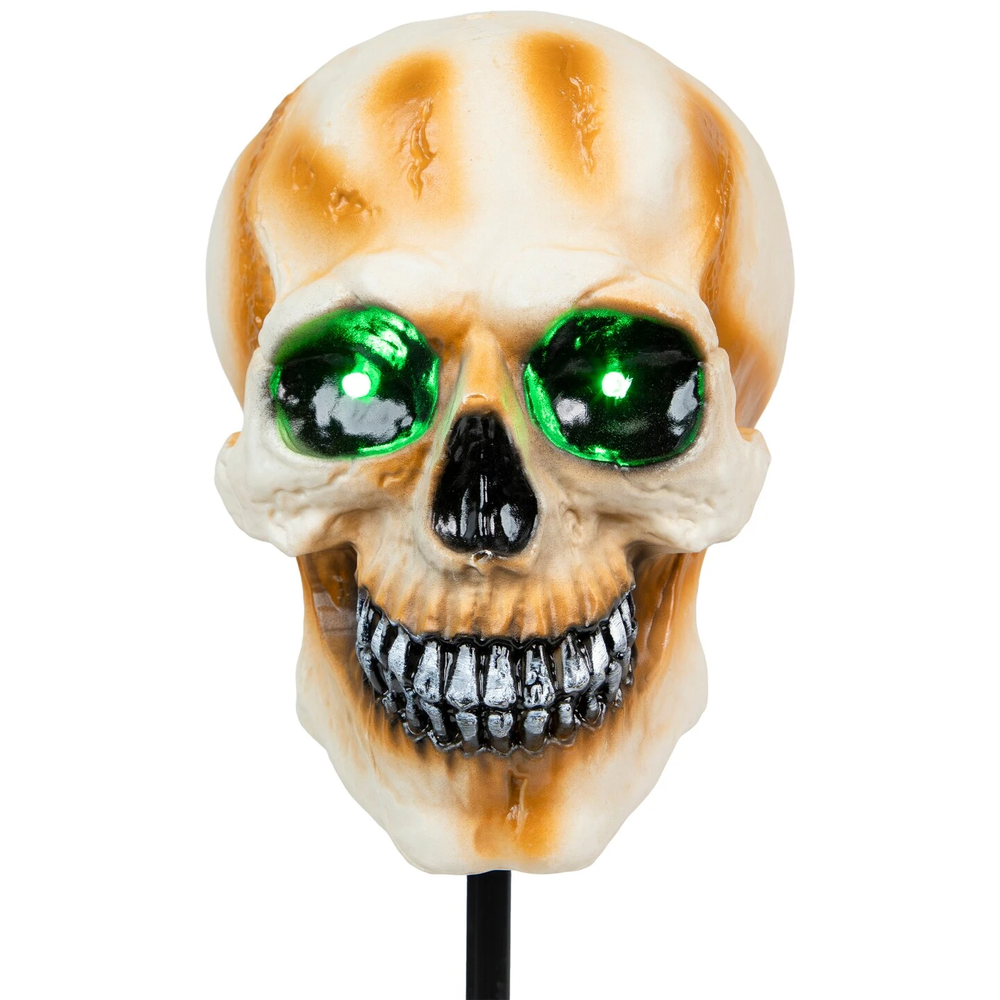 Northlight LED Lighted Skeleton Head Halloween Outdoor Pathway Markers With Sound - 15" - Set Of 3 White 8 Northlight LED Lighted Skeleton Head Halloween Outdoor Pathway Markers With Sound - 15" - Set Of 3 White - Image 6