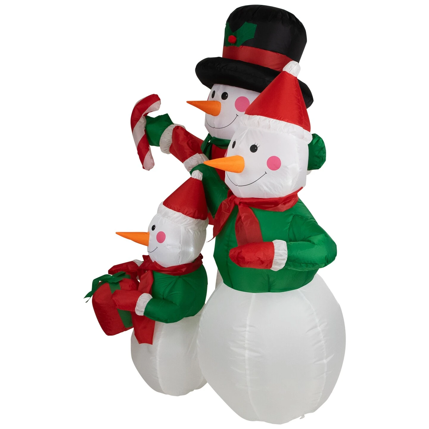 Northlight Inflatable Lighted Snowman Family Christmas Yard Art Decoration - 4' White 8 Northlight Inflatable Lighted Snowman Family Christmas Yard Art Decoration - 4' White - Image 6