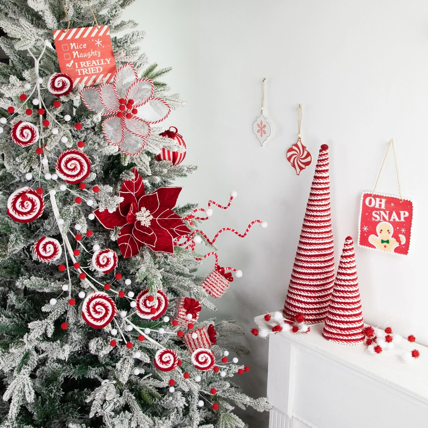 Northlight Candy Cane Swirled Christmas Cone Tree - 10.5" - Red And White 5 Northlight Candy Cane Swirled Christmas Cone Tree - 10.5" - Red And White - Image 3