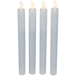 Northlight Set Of 4 Solid White LED Flameless Flickering Wax Taper Candles 9.5" -Northlight 4612110888961393888