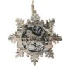 Northlight Pre-Lit Woodland Snowflake With Bird Christmas Ornament - 6" - Brown And Gray -Northlight 4612112876229628576