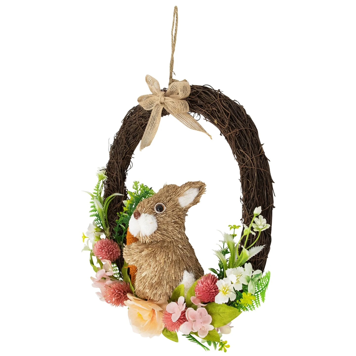Northlight Floral Grapevine Spring Easter Wreath With Rabbit - 12" Pink 8 Northlight Floral Grapevine Spring Easter Wreath With Rabbit - 12" Pink - Image 6