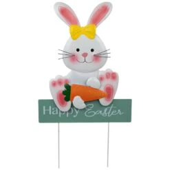 Northlight Bunny With Carrot Happy Easter Outdoor Garden Stake - 18.75" White 17 Northlight Bunny With Carrot Happy Easter Outdoor Garden Stake - 18.75" White -Northlight 4612122017391962128 2