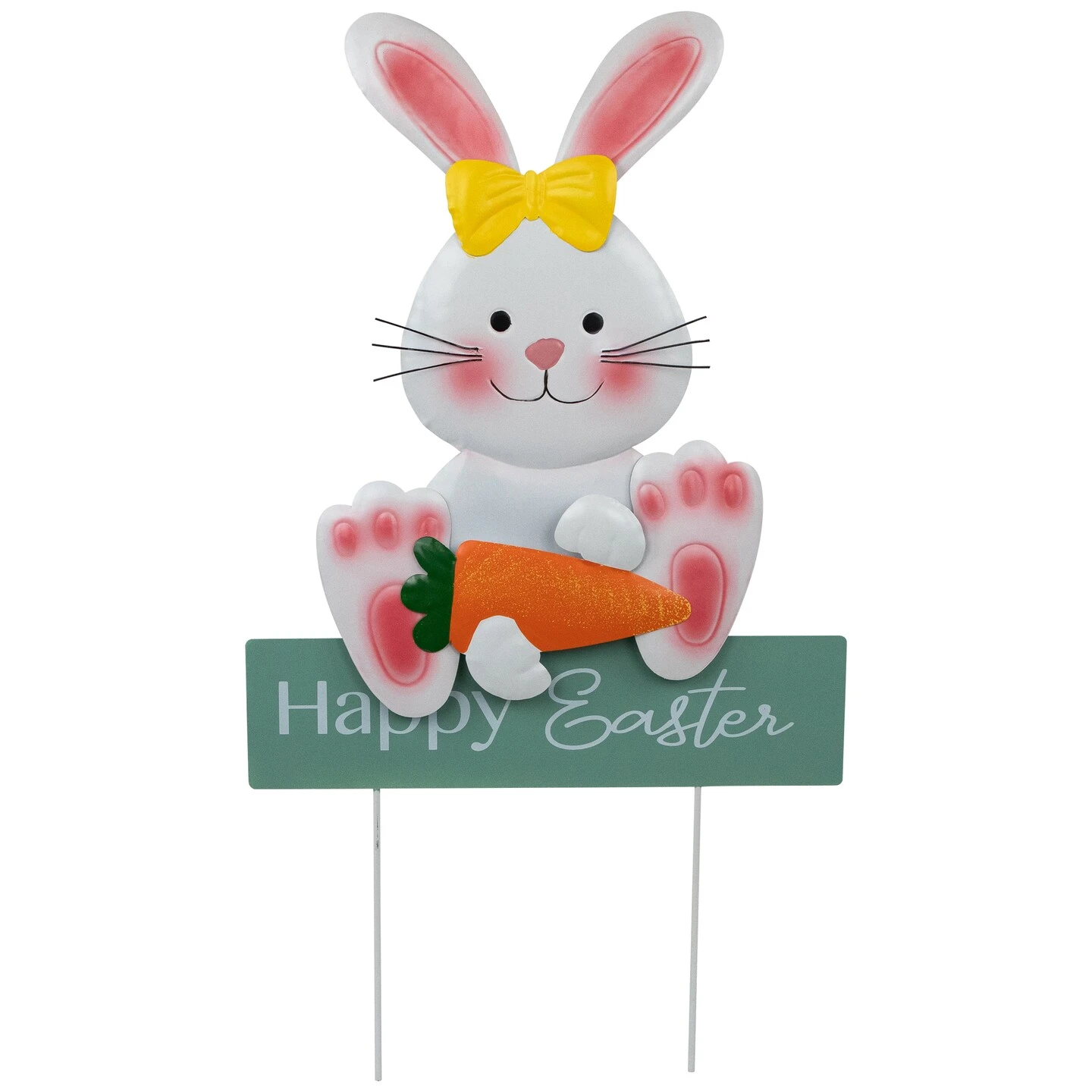 Northlight Bunny With Carrot Happy Easter Outdoor Garden Stake - 18.75" White 10 Northlight Bunny With Carrot Happy Easter Outdoor Garden Stake - 18.75" White - Image 8