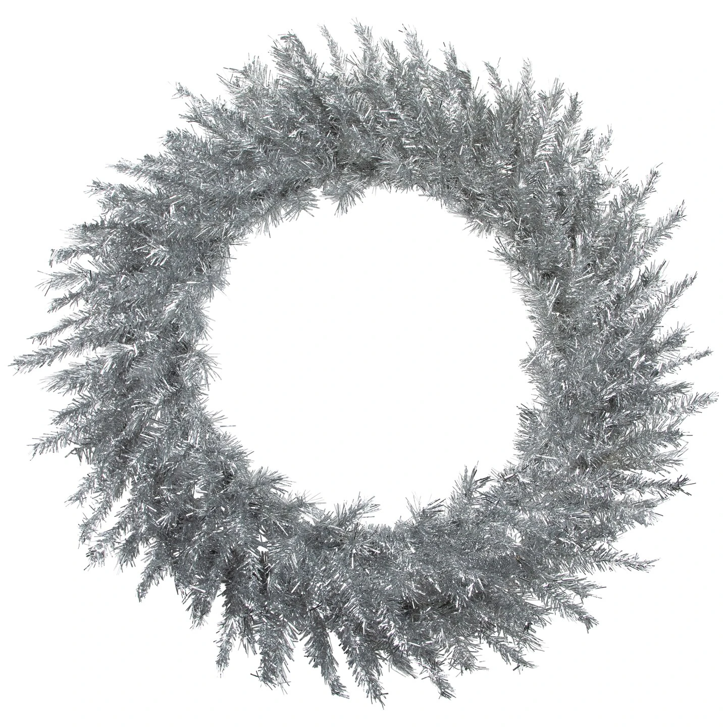 Northlight 36" Silver Tinsel Artificial Christmas Wreath, Unlit 5 Northlight 36" Silver Tinsel Artificial Christmas Wreath, Unlit - Image 3