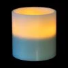 Northlight 6" Sage Green Battery Operated Flameless LED 3-Wick Flickering Wax Pillar Candle
