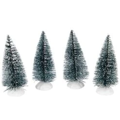 Northlight Frosted Mini Bottle Brush Pine Christmas Village Trees - 3" - Set Of 4 Green 16 Northlight Frosted Mini Bottle Brush Pine Christmas Village Trees - 3" - Set Of 4 Green -Northlight 4612147320758194224