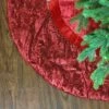 Northlight 60" Red Velvet Damask Sequin Embroidered Poinsettia Trimmed Scalloped Edge Christmas Tree Skirt 2 Northlight 60" Red Velvet Damask Sequin Embroidered Poinsettia Trimmed Scalloped Edge Christmas Tree Skirt -Northlight 4612147798565196448