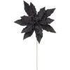 Northlight 26" Black Glittered Poinsettia Christmas Stem Spray