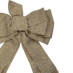 Northlight 12" X 25" Burlap And Gold 10 Loop Christmas Bow Decoration Brown 10 Northlight 12" X 25" Burlap And Gold 10 Loop Christmas Bow Decoration Brown -Northlight 4612155638830159184