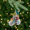 Northlight Crocodile Santa Glass Christmas Ornament- 4.25" Yellow -Northlight 4612155779149716176