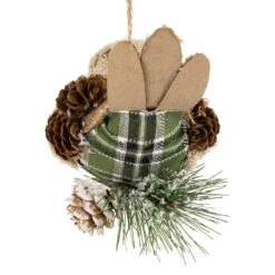 Northlight Front Facing Bird On Frosted Pine Needle Christmas Ornament - 6.75" Green -Northlight 4612158561638761696