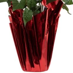 Northlight Artificial Christmas Poinsettia In Wrapped Base - 26" - White -Northlight 4612158561714062560