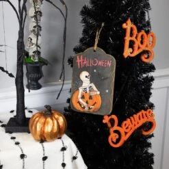 Northlight 9.75" Skeleton And Jack-O-Lantern Halloween Wall Sign Black 11 Northlight 9.75" Skeleton And Jack-O-Lantern Halloween Wall Sign Black -Northlight 4612158561747616992