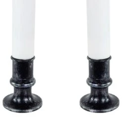 Northlight LED With Timer Dripping Blood Halloween Taper Candles - 9" - Set Of 2 White -Northlight 4612158561848280288