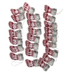 Northlight Countdown To Christmas Stocking Garland - 7.75' X 5" - Red And Gray - Unlit 10 Northlight Countdown To Christmas Stocking Garland - 7.75' X 5" - Red And Gray - Unlit -Northlight 4612158562373813472