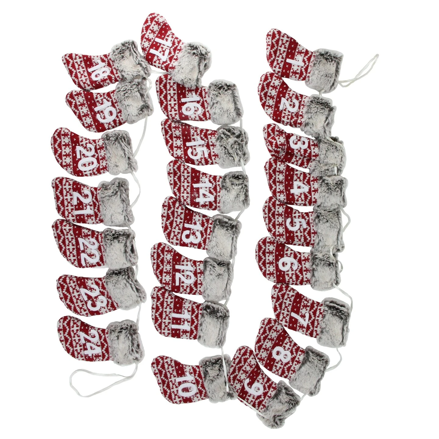 Northlight Countdown To Christmas Stocking Garland - 7.75' X 5" - Red And Gray - Unlit 6 Northlight Countdown To Christmas Stocking Garland - 7.75' X 5" - Red And Gray - Unlit - Image 4