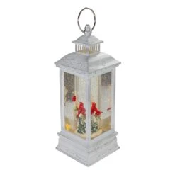 Northlight Brushed Christmas Cardinals Snow Globe Lantern - 11" - White And Silver 13 Northlight Brushed Christmas Cardinals Snow Globe Lantern - 11" - White And Silver -Northlight 4612158562473428192
