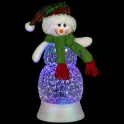 Northlight LED Lighted Acrylic Snowman Christmas Snow Globe - 11" Clear -Northlight 4612158562938799328