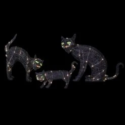 Northlight LED Lighted Black Cat Family Outdoor Halloween Decorations - 27.5" - Set Of 3 13 Northlight LED Lighted Black Cat Family Outdoor Halloween Decorations - 27.5" - Set Of 3 -Northlight 4612158563500836064