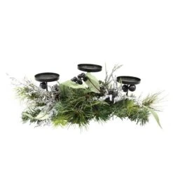 Northlight 22" Green And Silver Mixed Pine With Blueberries Christmas Candle Holder Centerpiece 9 Northlight 22" Green And Silver Mixed Pine With Blueberries Christmas Candle Holder Centerpiece -Northlight 4612158690658204640 2