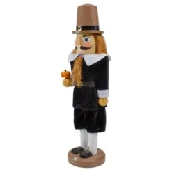 Northlight Pilgrim Man Wooden Fall Harvest Thanksgiving Nutcracker Decoration- 14" Brown -Northlight 4612158691060857824