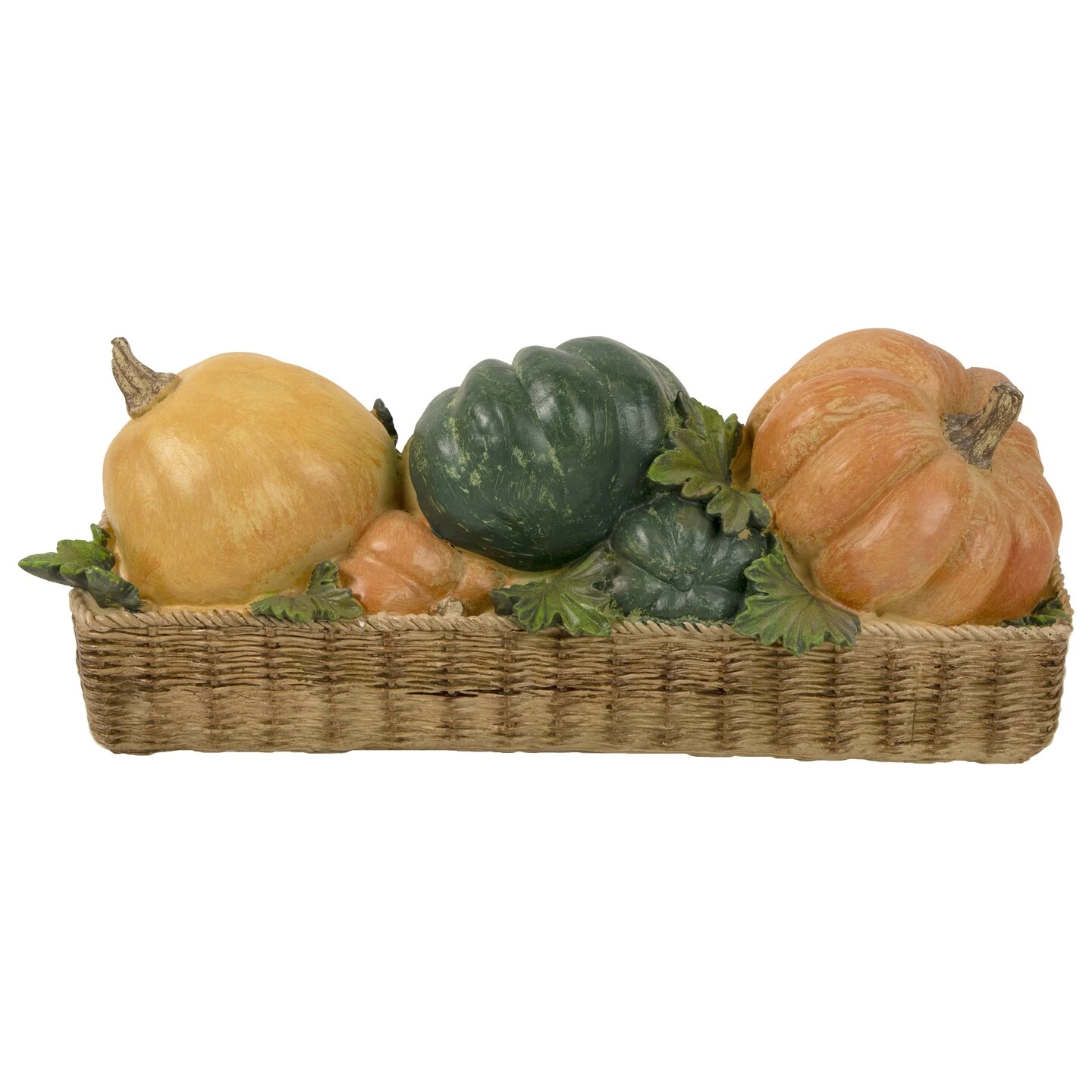 Northlight Faux Rattan Basket With Pumpkins Thanksgiving Decoration - 15" Orange 7 Northlight Faux Rattan Basket With Pumpkins Thanksgiving Decoration - 15" Orange - Image 5