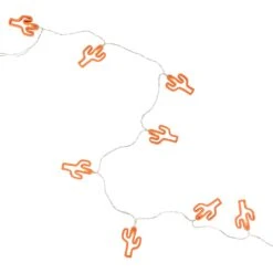 Northlight LED Cactus Patio Light Set - Orange - 4' Clear Wire - 10ct 12 Northlight LED Cactus Patio Light Set - Orange - 4' Clear Wire - 10ct -Northlight 4612159456445236400