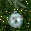 Northlight Glittered Starburst Glass Ball Christmas Ornament - 4" - Mint Green -Northlight 4612165751264613584