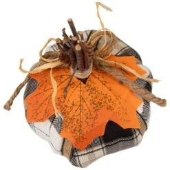 Northlight Plaid Pumpkin With Leaf Fall Harvest Pumpkin Decoration - 5" - White And Black 14 Northlight Plaid Pumpkin With Leaf Fall Harvest Pumpkin Decoration - 5" - White And Black -Northlight 4612165751838669008