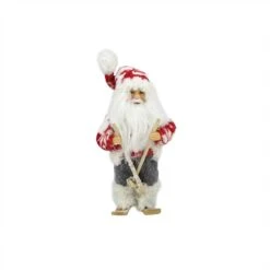 Northlight Frontier Reindeer Skiing Santa Claus Christmas Figurine - 9" - Red And White -Northlight 4612177904292648864 2