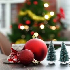 Northlight LED Lighted Frosted Mini Bottle Brush Pine Christmas Village Trees - 6" - Set Of 2 Green 10 Northlight LED Lighted Frosted Mini Bottle Brush Pine Christmas Village Trees - 6" - Set Of 2 Green -Northlight 4612183183685935728