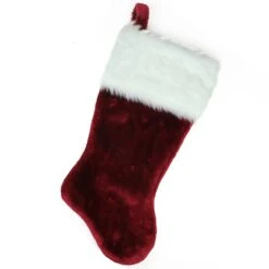 Northlight Traditional Christmas Stocking With Cuff - 20" - Burgundy And White Red 9 Northlight Traditional Christmas Stocking With Cuff - 20" - Burgundy And White Red -Northlight 4612186826651591328