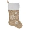 Northlight 20.5" Beige And Ivory Snowflake Embroidered Christmas Stocking