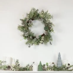 Northlight White Berry, Eucalyptus And Pinecone Christmas Wreath, 20-Inch, Unlit Green 10 Northlight White Berry, Eucalyptus And Pinecone Christmas Wreath, 20-Inch, Unlit Green -Northlight 4612186826909541024