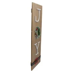 Northlight 23.75" Vertical Beige Wooden Joy Christmas Sign With Santa's Belt -Northlight 4612186826970358432