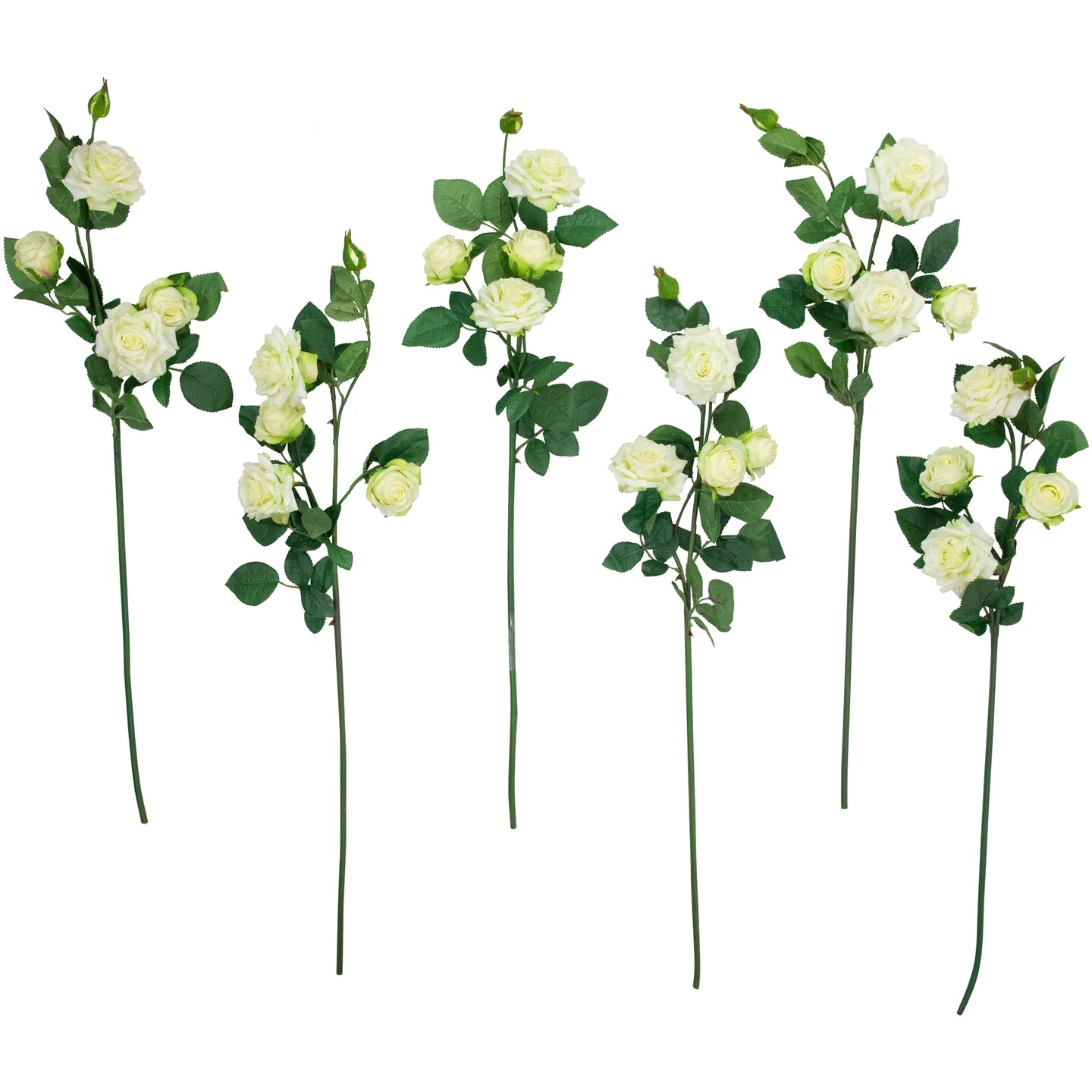 Northlight Real Touch™ White Artificial Rose Floral Sprays, Set Of 6 -35" 4 Northlight Real Touch™ White Artificial Rose Floral Sprays, Set Of 6 -35" - Image 2