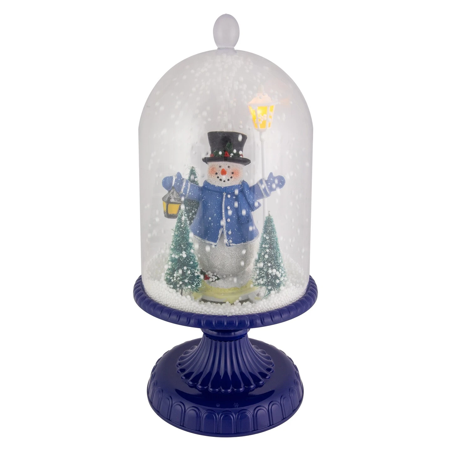 Northlight LED Lighted Snowing Musical Snowman In Cloche Christmas Decoration - 13.5" - Blue 8 Northlight LED Lighted Snowing Musical Snowman In Cloche Christmas Decoration - 13.5" - Blue - Image 6