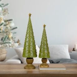 Northlight Christmas Tree Cone On Pedestal With Star Topper Decoration - 23" - Green 11 Northlight Christmas Tree Cone On Pedestal With Star Topper Decoration - 23" - Green -Northlight 4612186827324777120