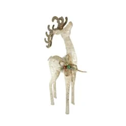 Northlight Lighted Reindeer Outdoor Christmas Decoration - 46.5" - Clear Lights Brown -Northlight 4612186827981709984 2