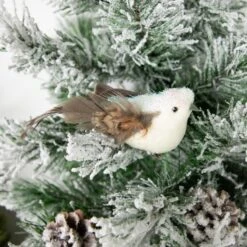 Northlight Bird With Clip And Feathers Christmas Ornament - 6" - White And Brown -Northlight 4612186828065071776