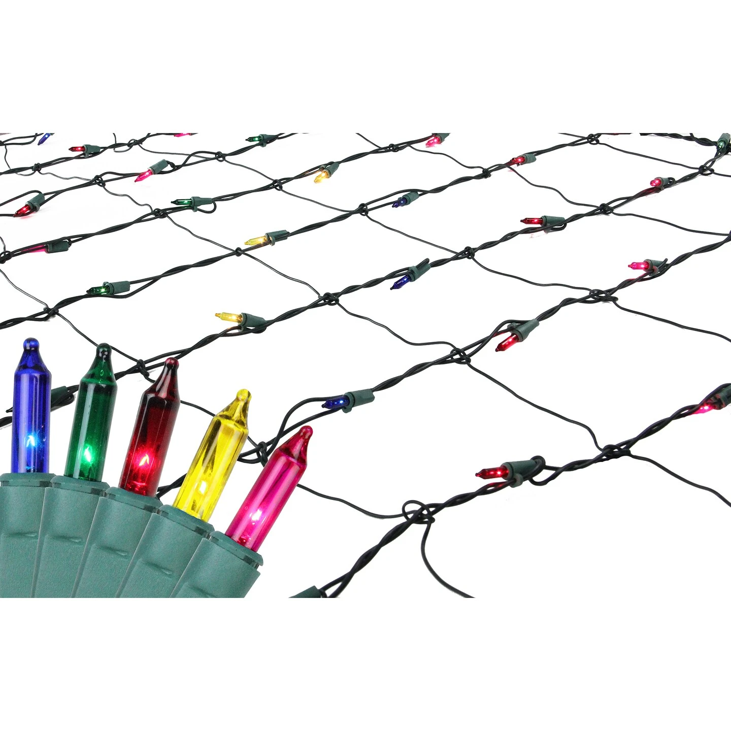 Northlight Mini Incandescent Net Style Christmas Lights - 4' X 6' - Multi-color - Green Wire 4 Northlight Mini Incandescent Net Style Christmas Lights - 4' X 6' - Multi-color - Green Wire - Image 2